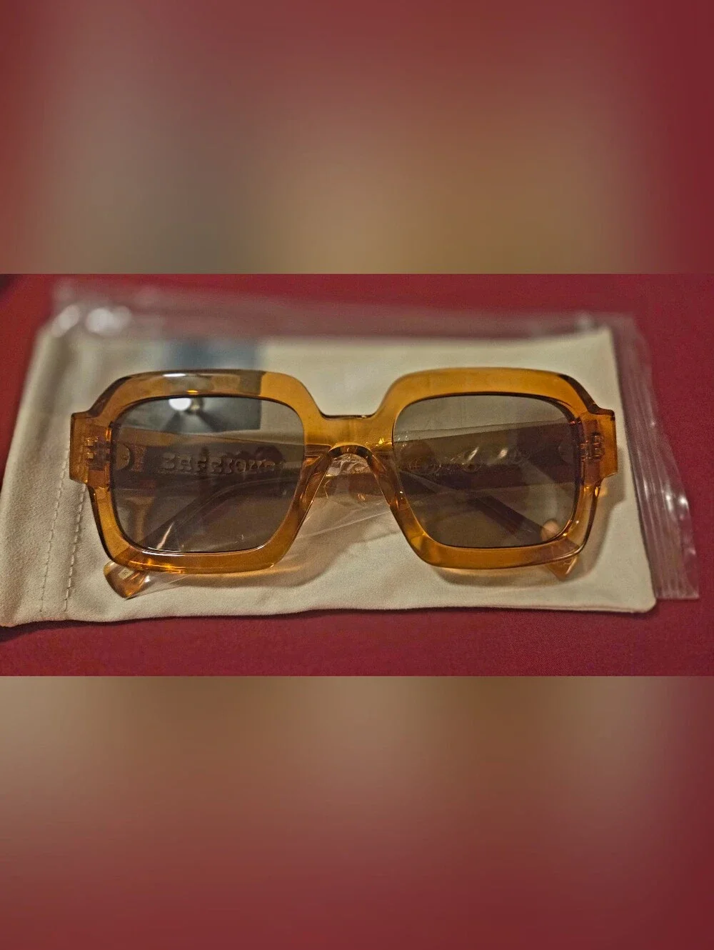 RAEN Mystiq Square Sunglasses — Amber Frame with Gradient Lenses